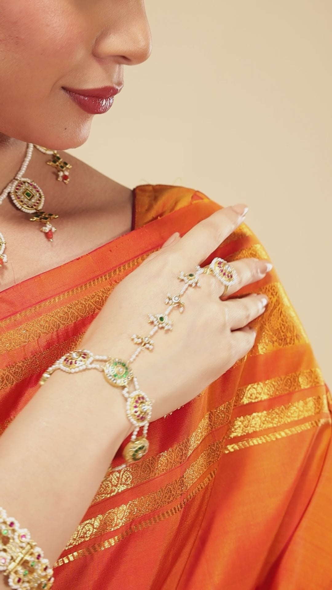 Kili-Orange Kanchipuram Silk Saree