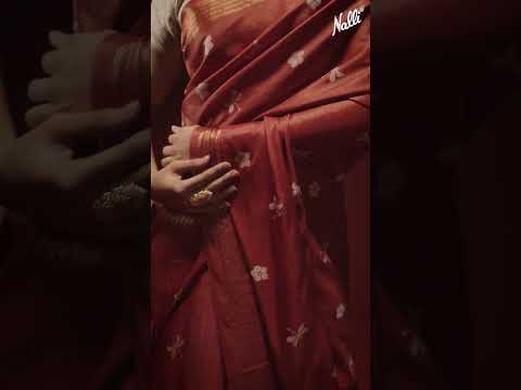 Dance of Dragonfly-Rust Bhagalpuri Tussar Silk Saree