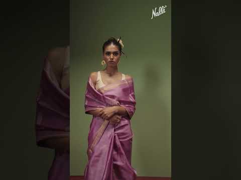 Basket of Lavender Flowers -Bhagalpuri Tussar Silk Saree in Lavender Color