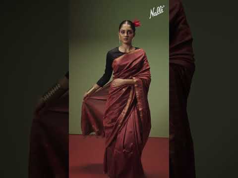 Chili Lily-Maroon Bhagalpuri Tussar Silk Saree