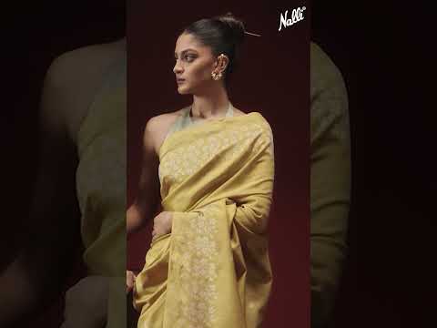 Forget Me Not-Yellow Bhagalpuri Tussar Silk Saree