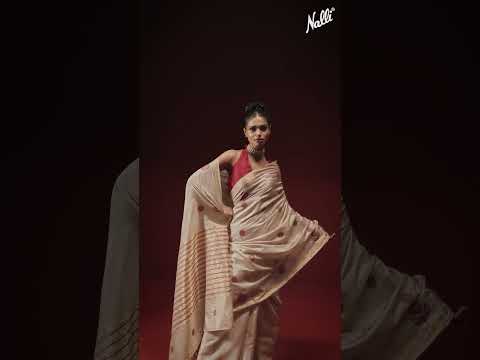 Lost in Fields-Beige Bhagalpuri Tussar Silk Saree
