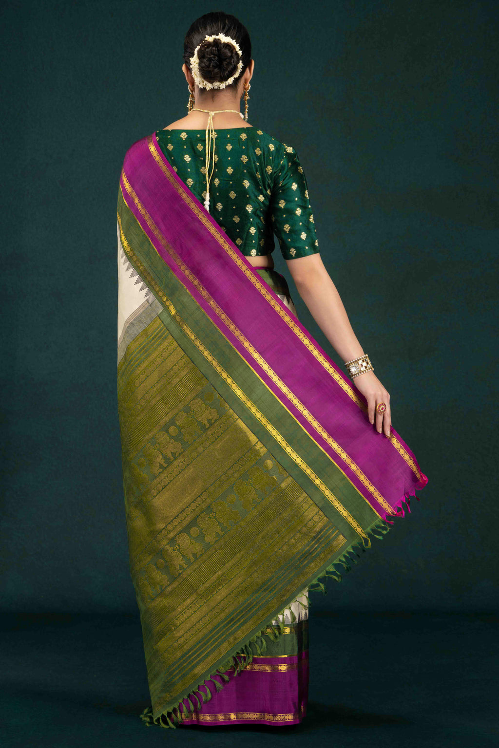 Gauri-Off White Kanchipuram Silk Saree