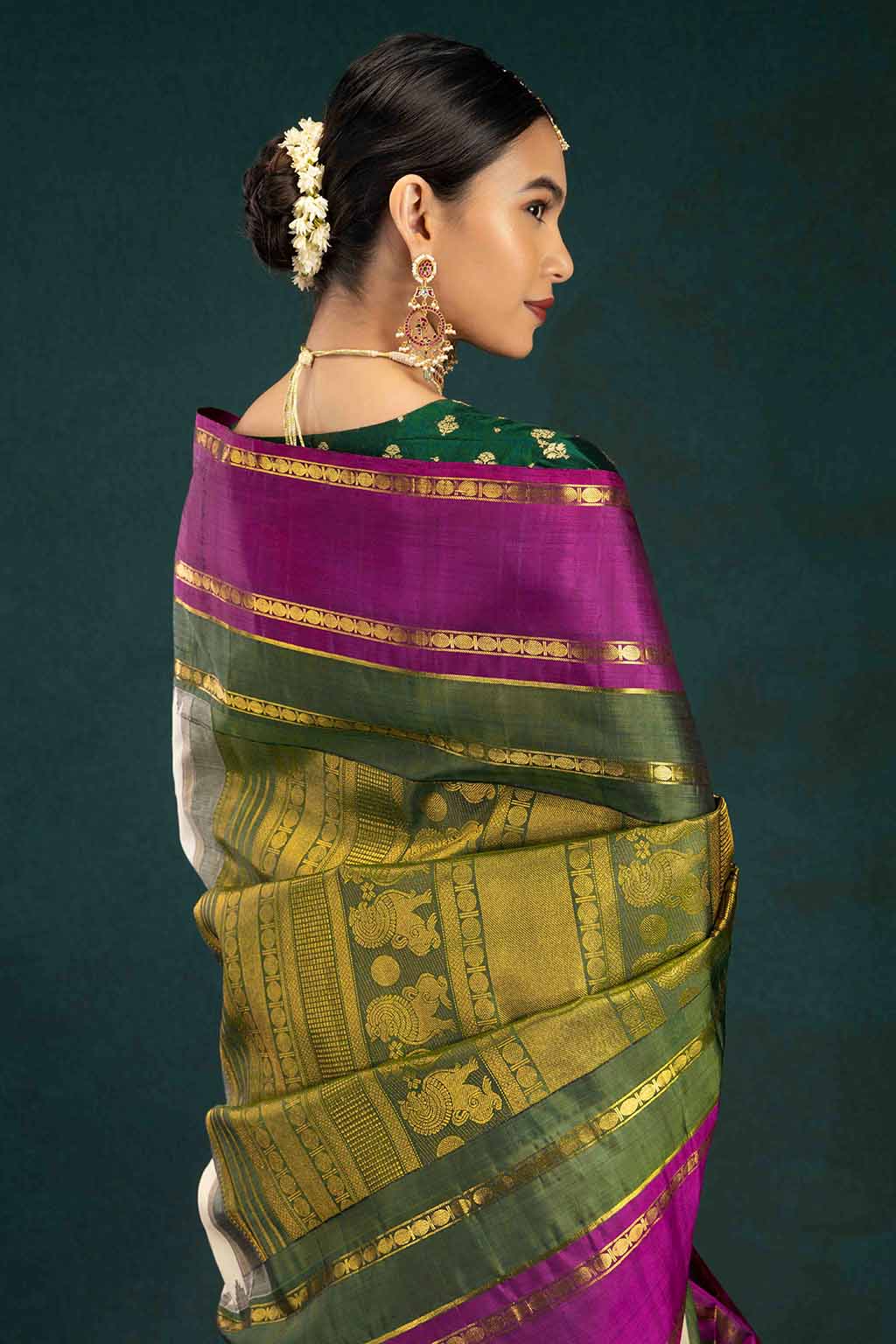 Gauri-Off White Kanchipuram Silk Saree