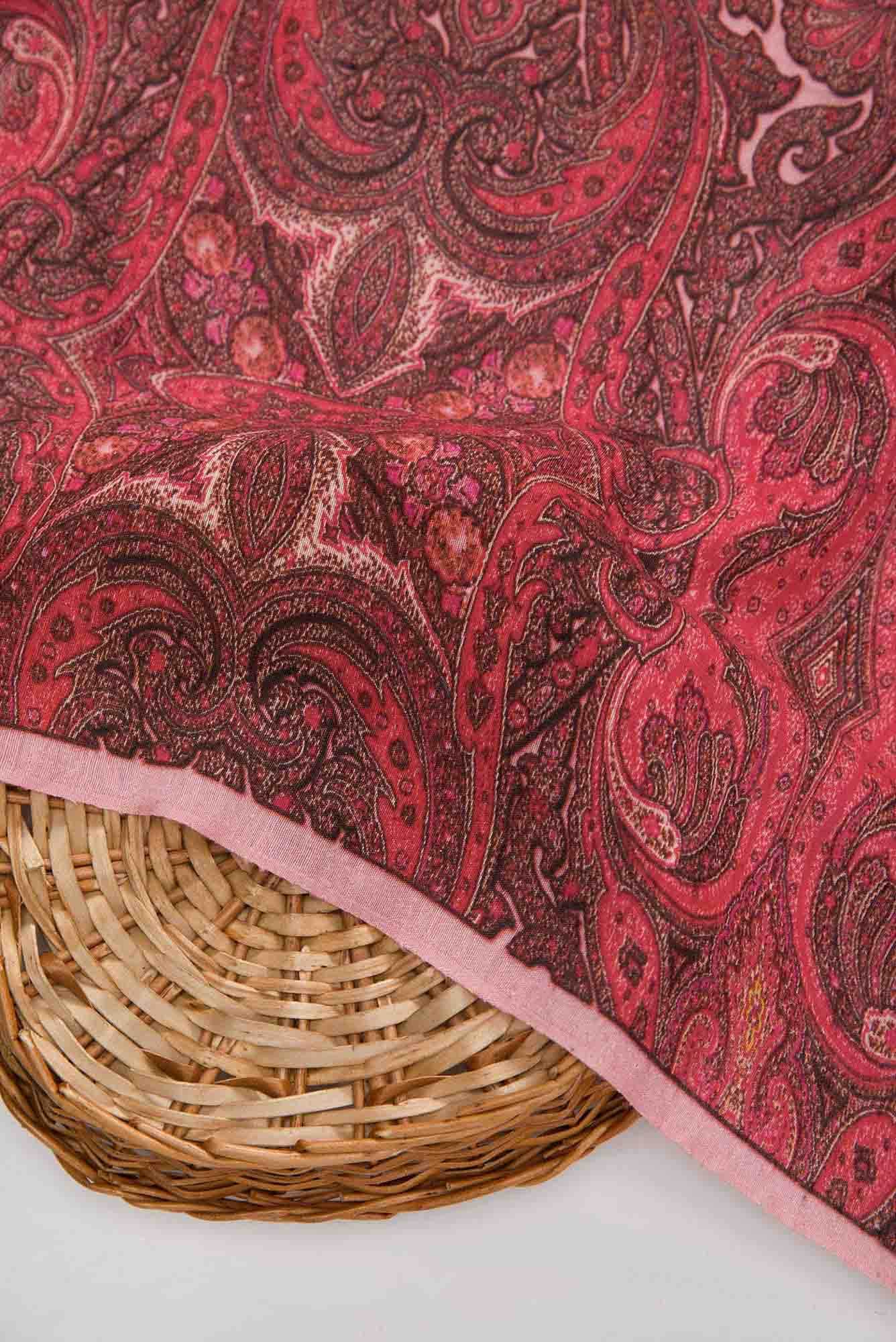 Peach Chanderi Silk Dress Material