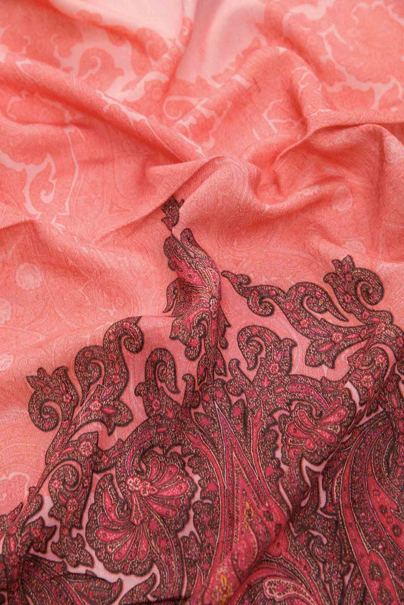 Peach Chanderi Silk Dress Material