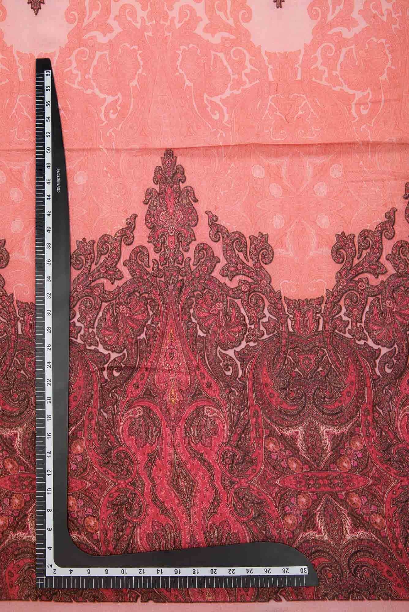 Peach Chanderi Silk Dress Material