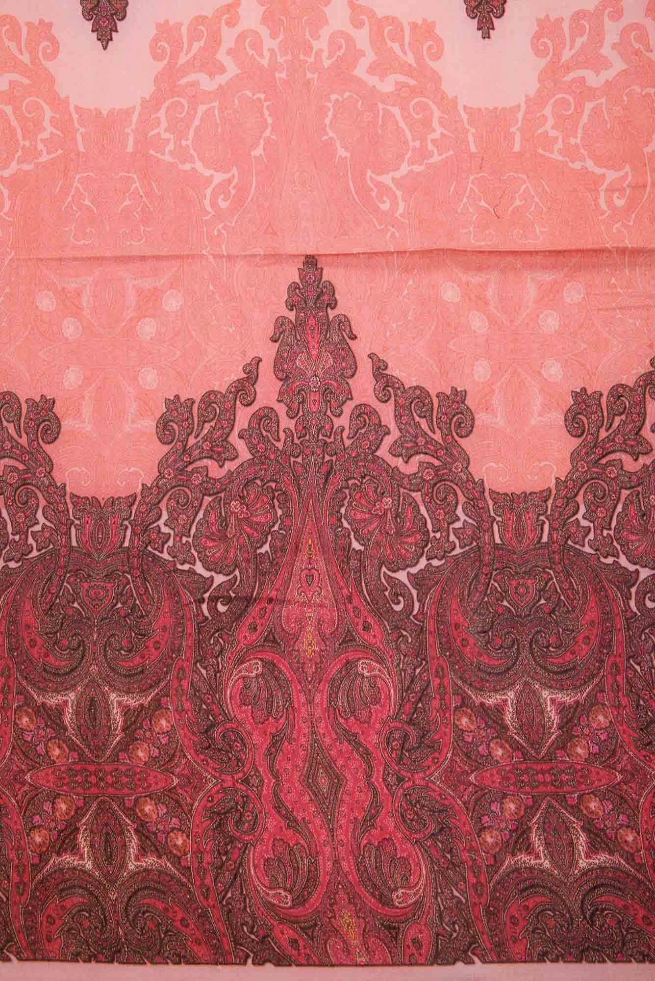 Peach Chanderi Silk Dress Material