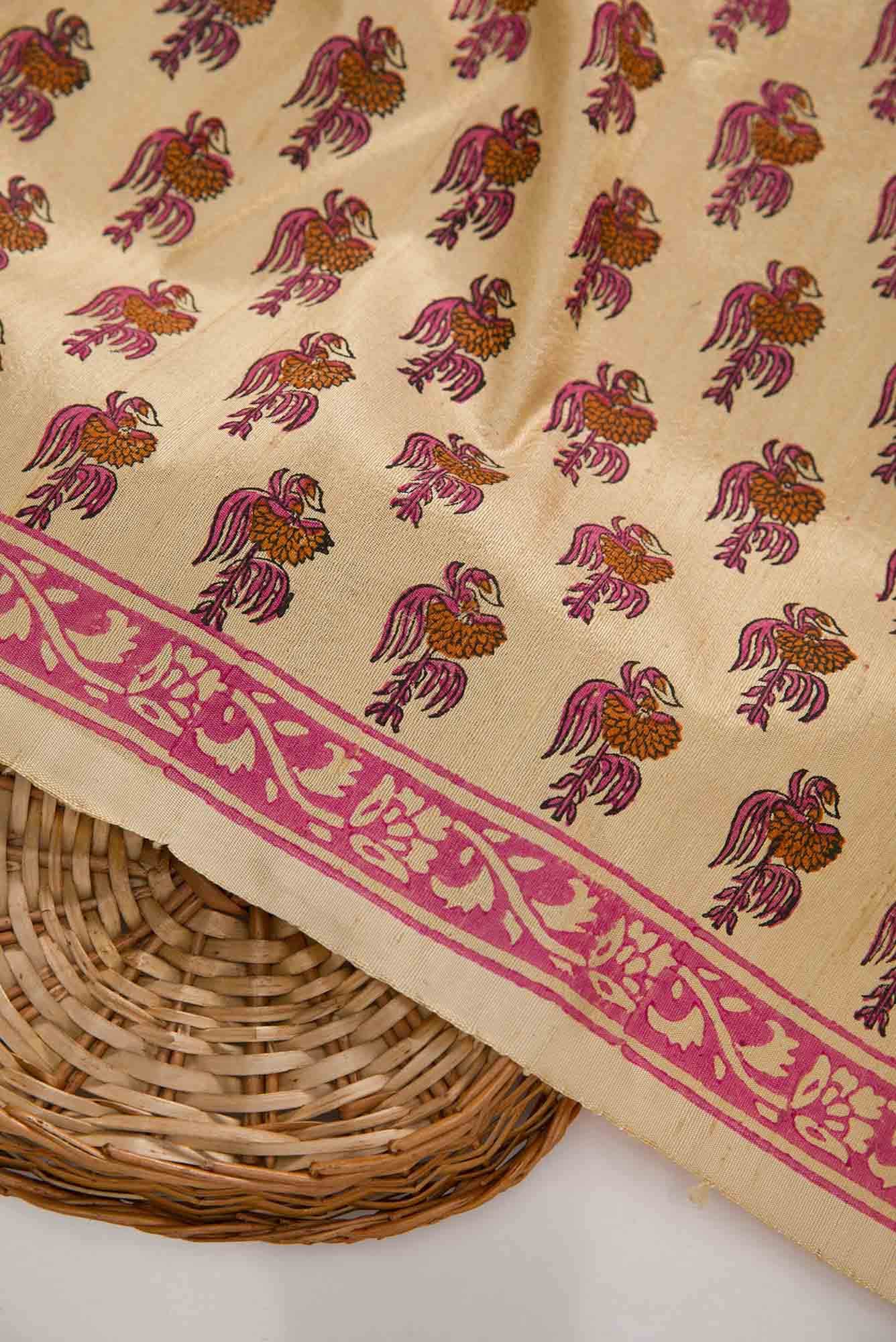 Sandal Raw Silk Dress Material