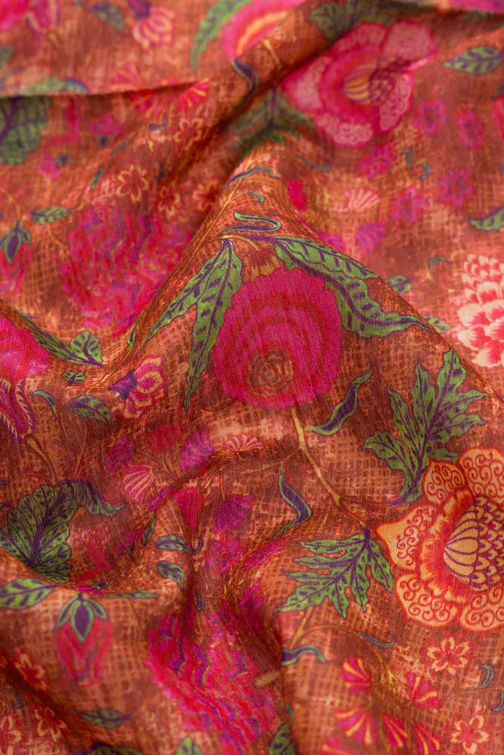 Maroon Tussar Silk Dress Material