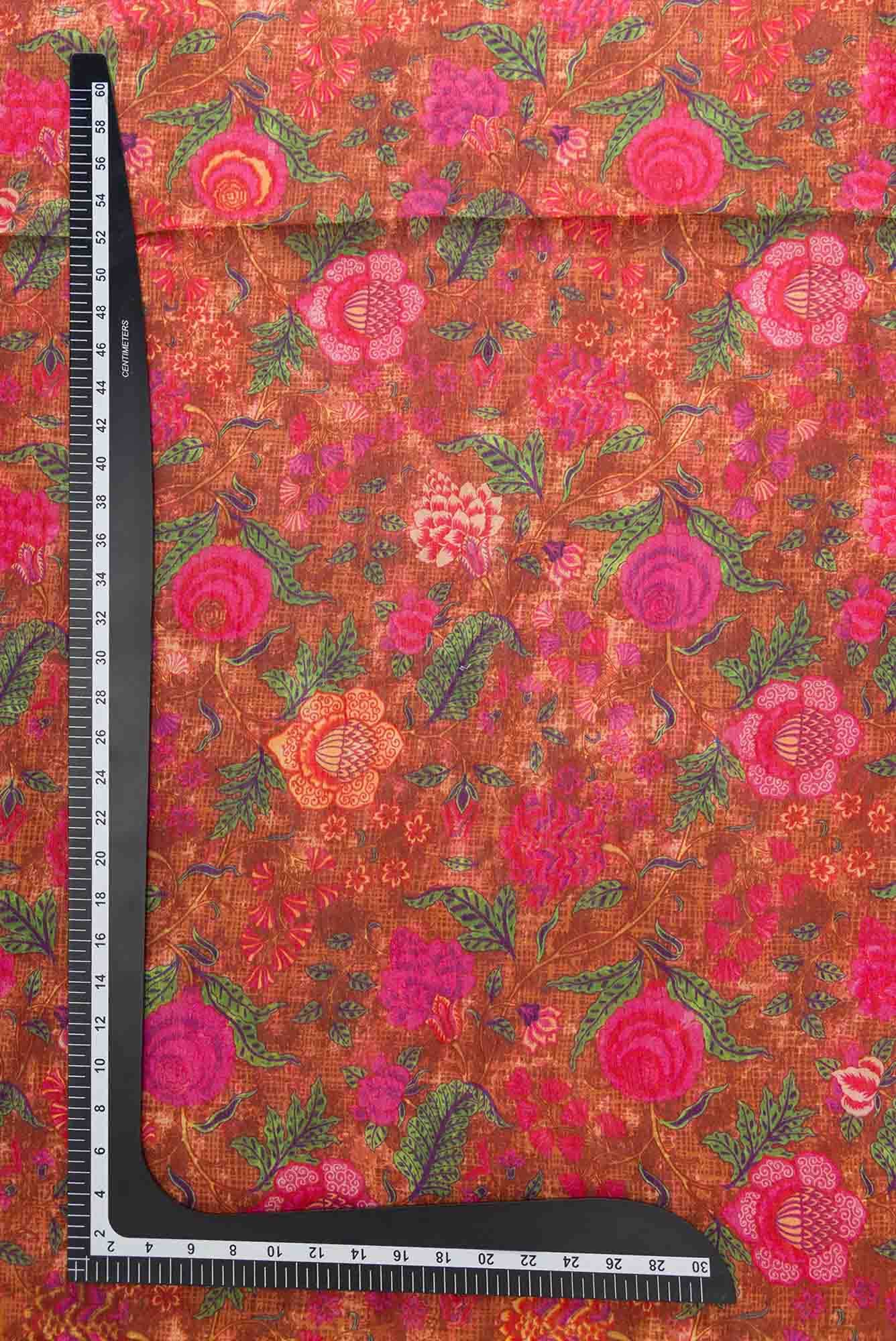 Maroon Tussar Silk Dress Material