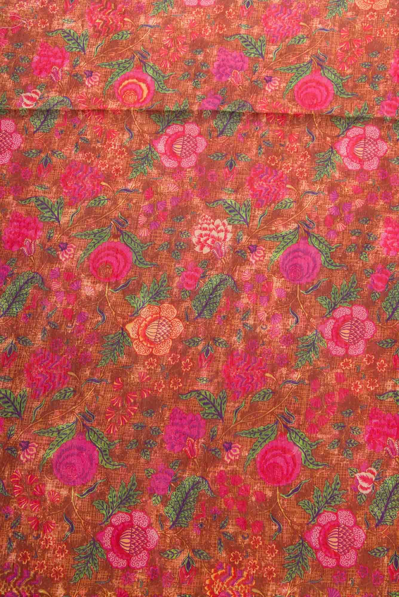 Maroon Tussar Silk Dress Material