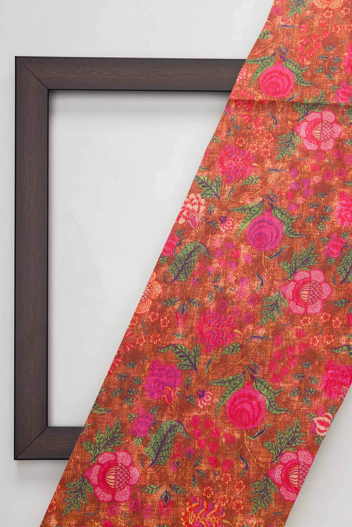 Maroon Tussar Silk Dress Material