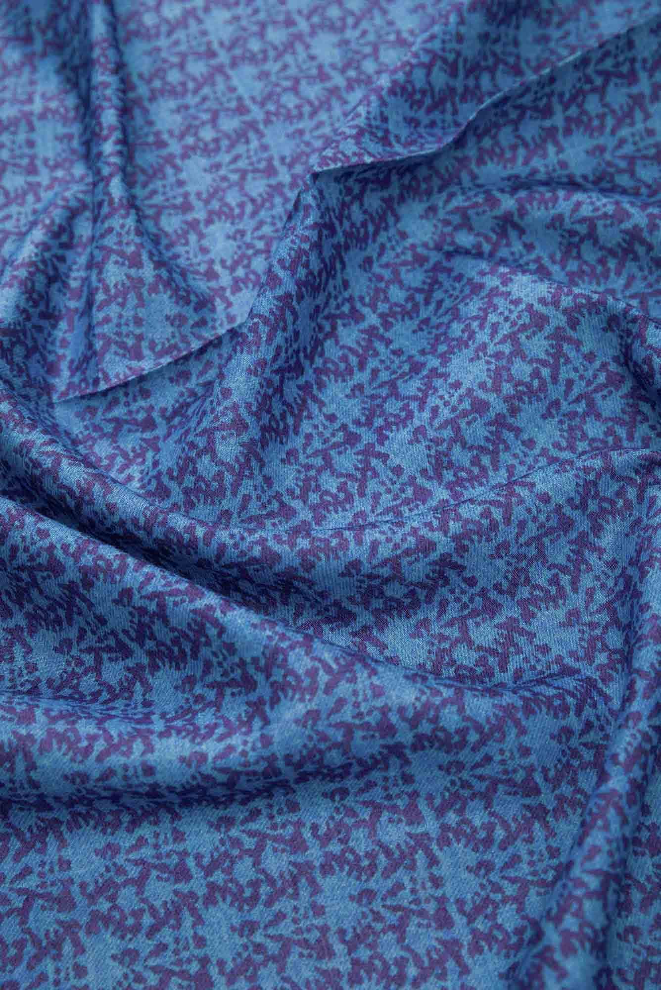 Blue Chanderi Silk Dress Material