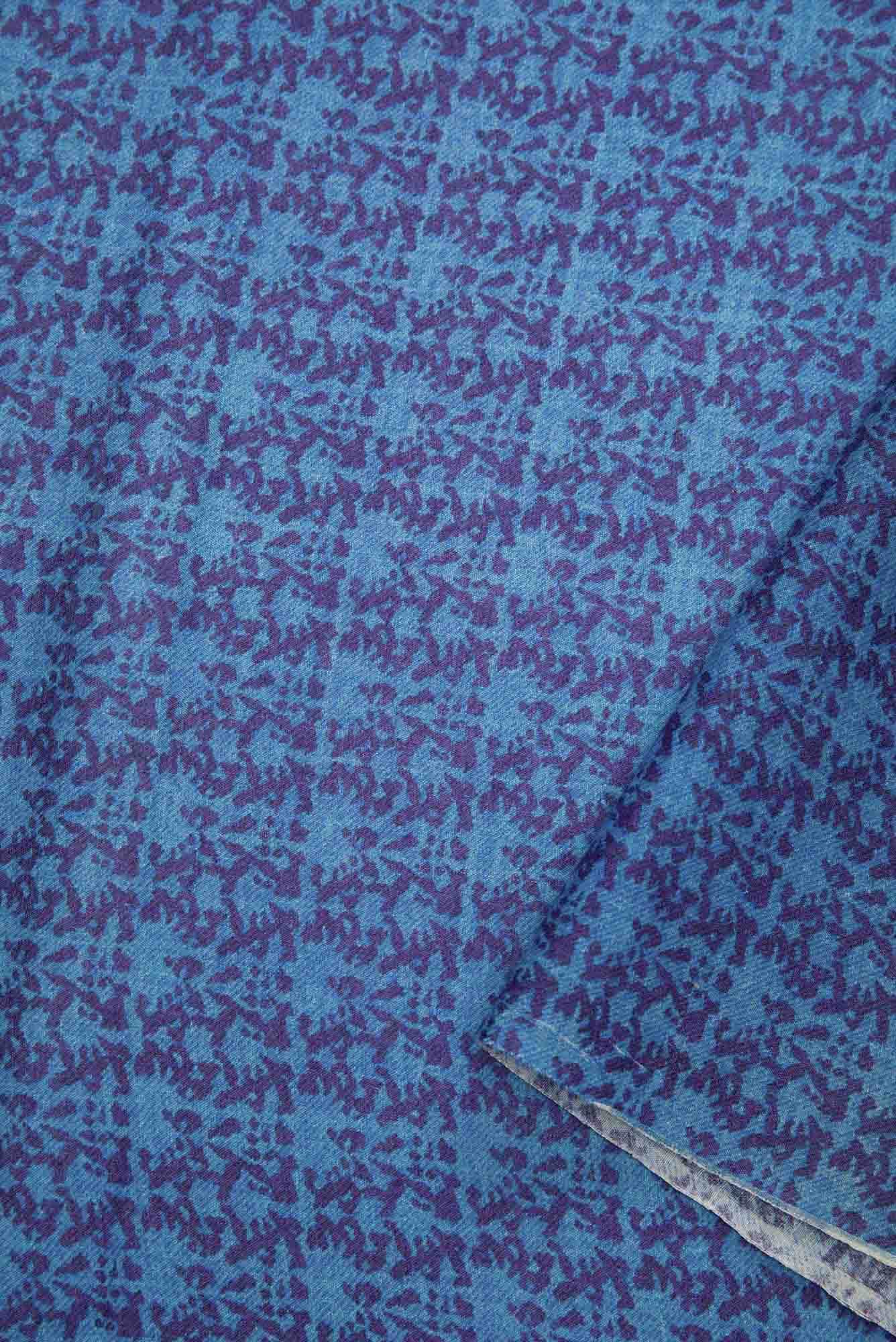 Blue Chanderi Silk Dress Material