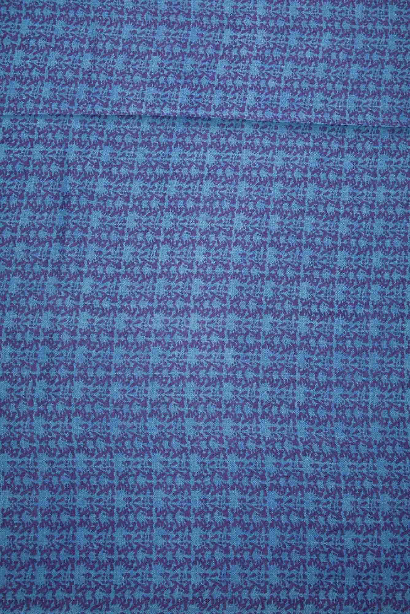 Blue Chanderi Silk Dress Material