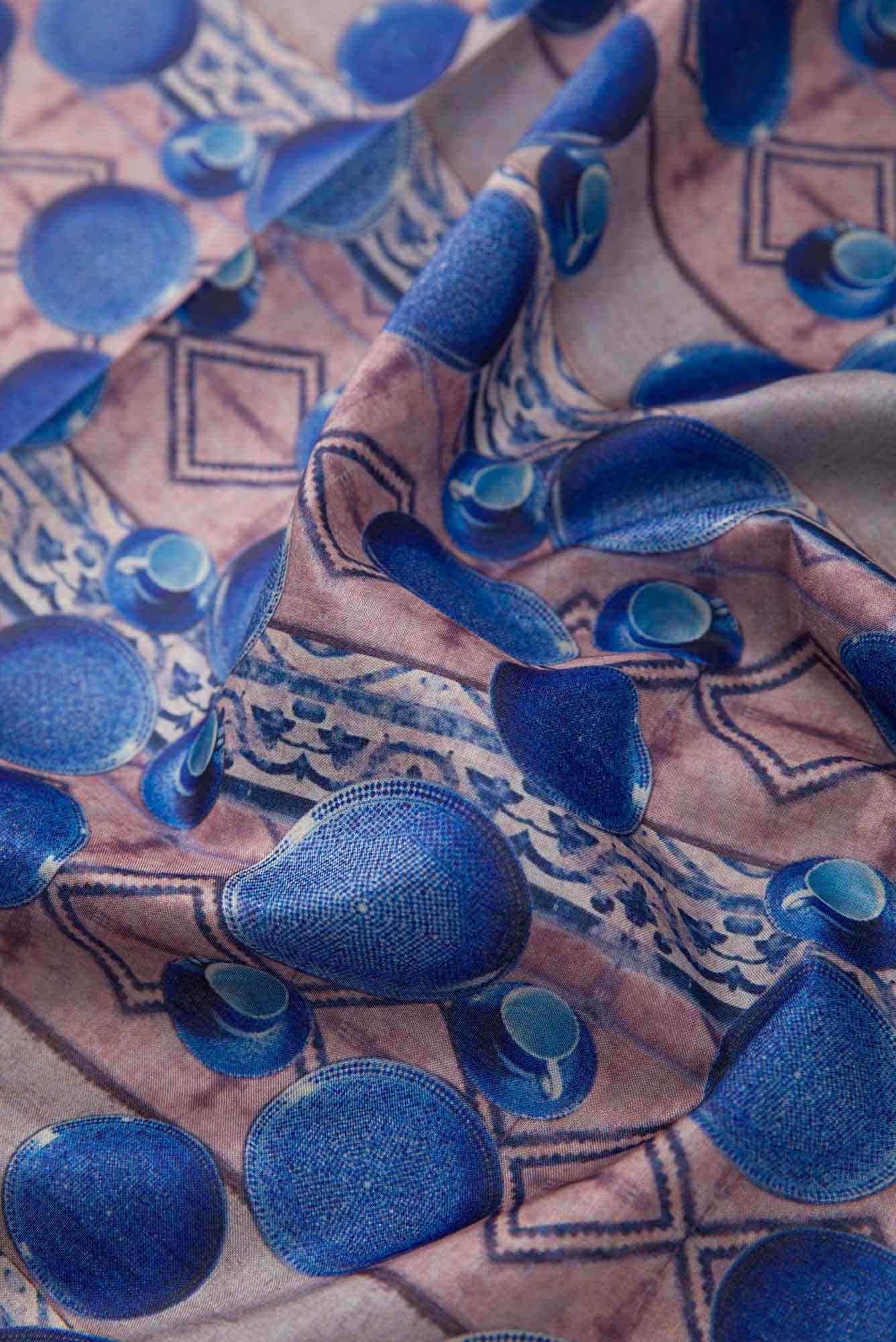 Brown Tussar Silk Dress Material