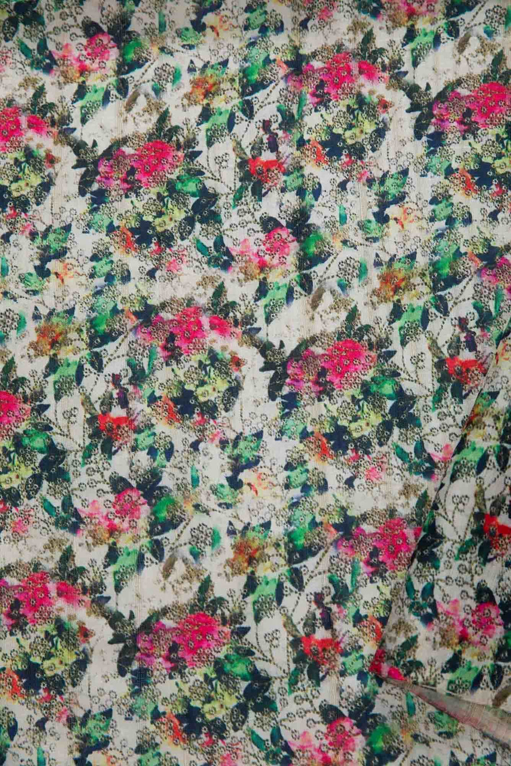 Off White Chanderi Silk Dress Material