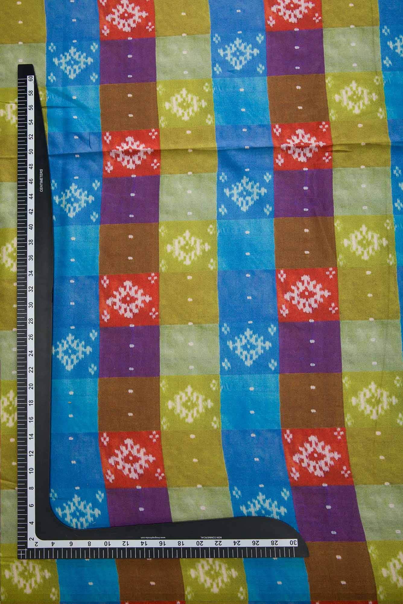 Purple Green and Red Pashmina Silk Dress Material