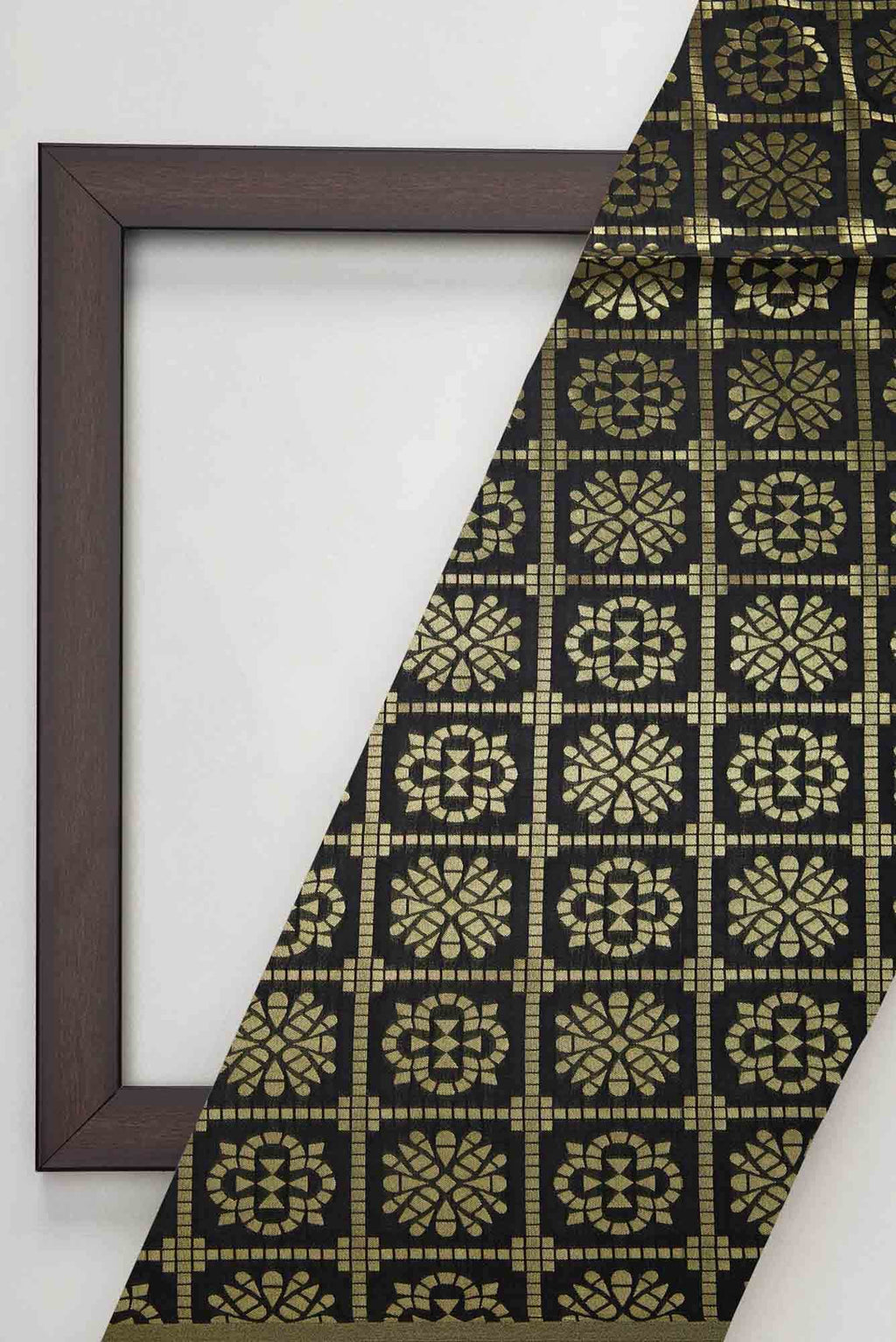 Black Blended Banarasi Silk Dress Material