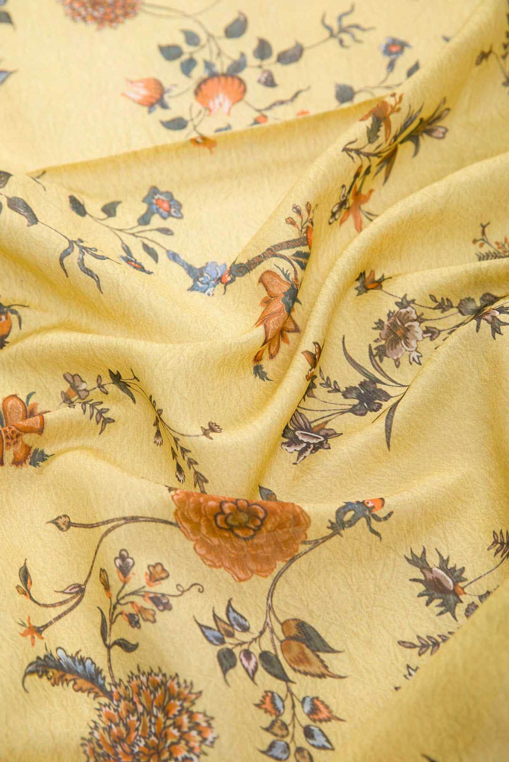 Yellow Chanderi Silk Dress Material