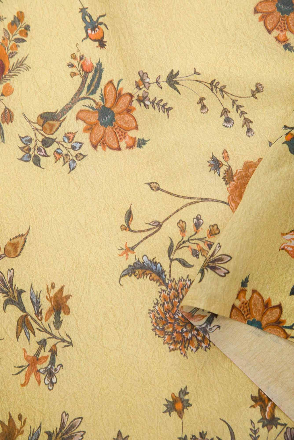 Yellow Chanderi Silk Dress Material