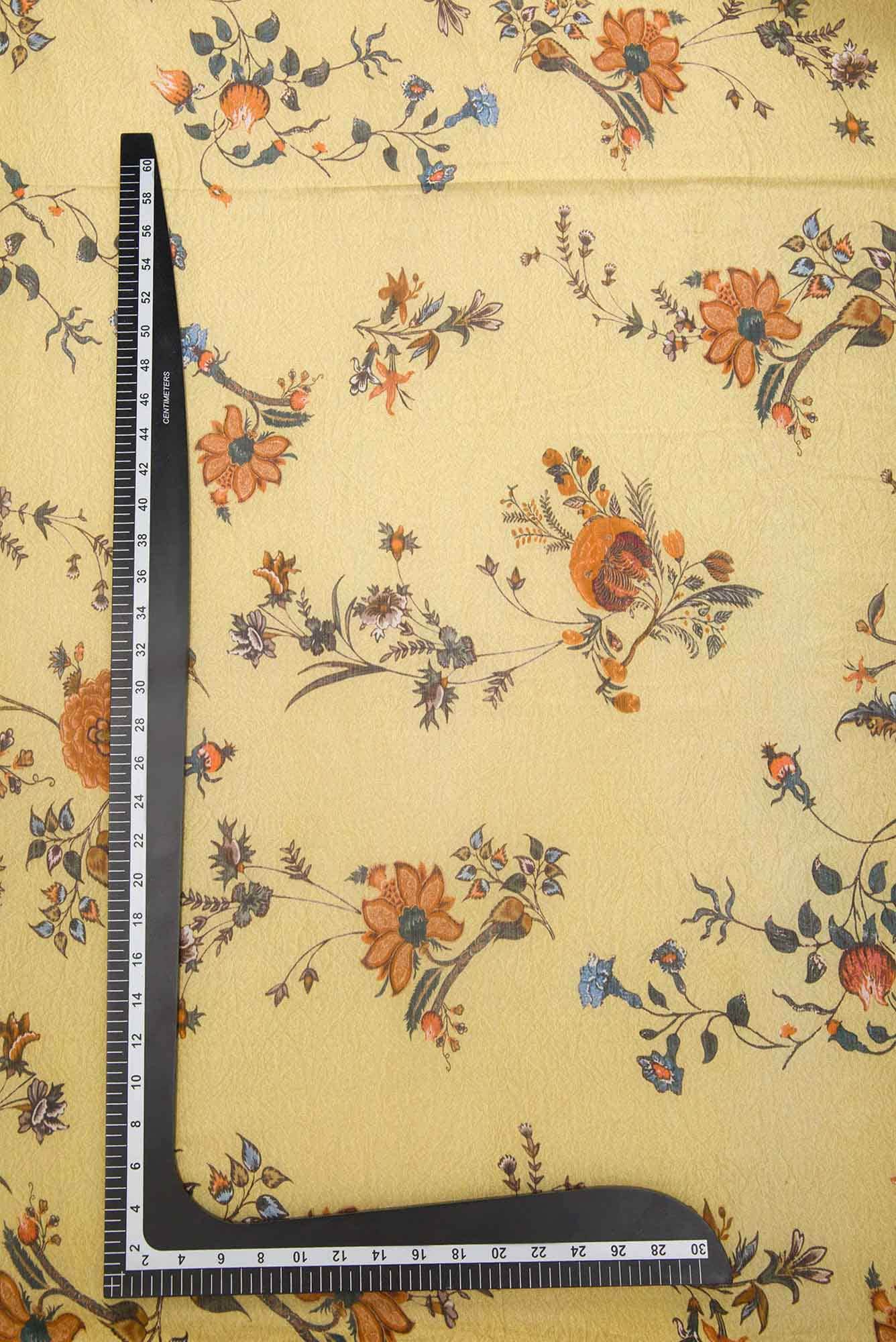 Yellow Chanderi Silk Dress Material