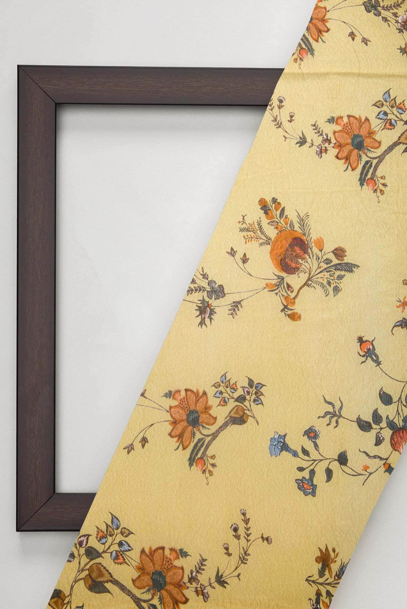 Yellow Chanderi Silk Dress Material