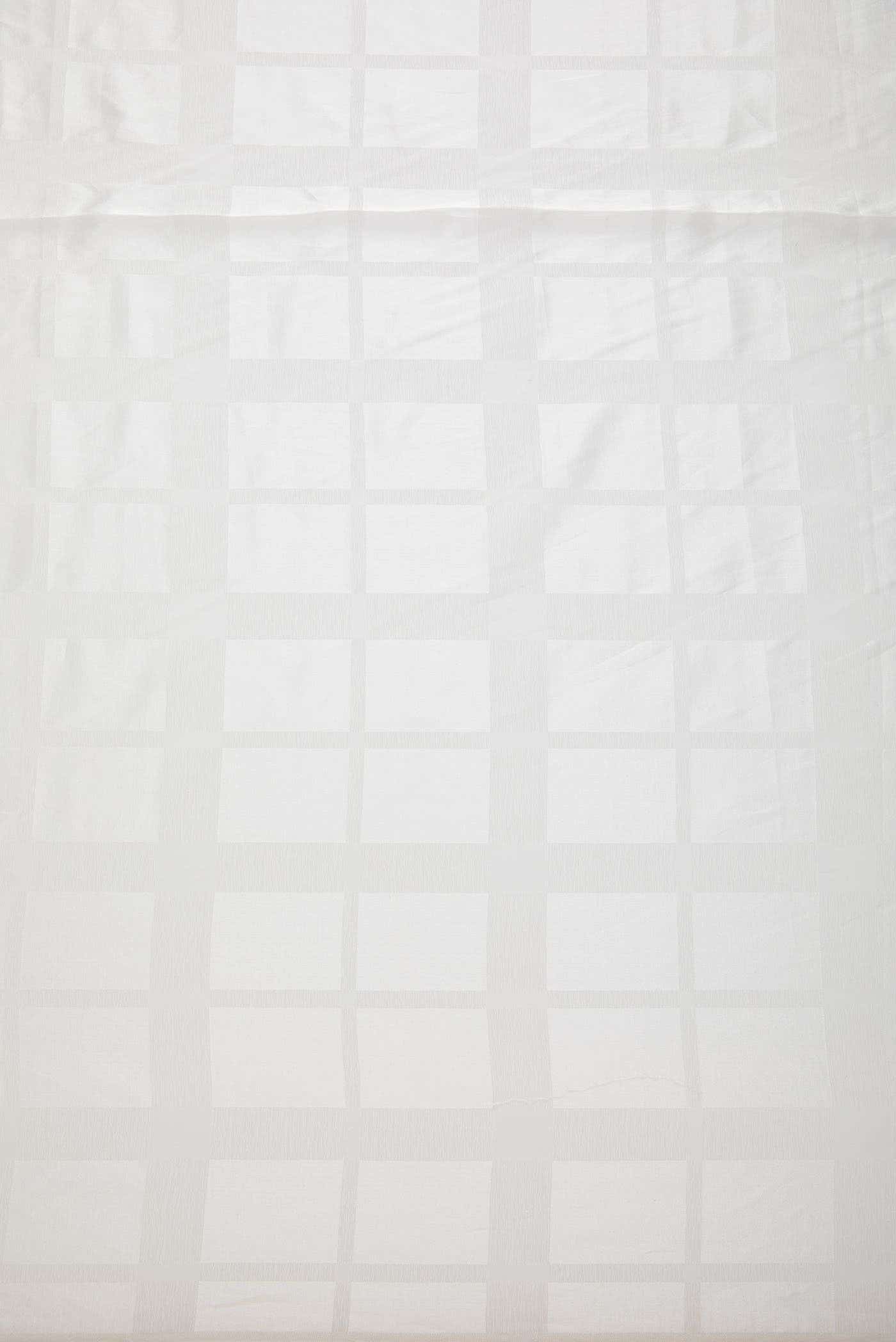 Off White Satin Crepe Dress Material