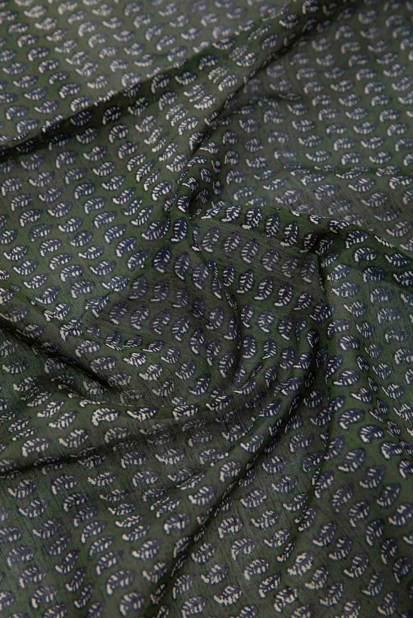 Green Chanderi Silk Dress Material