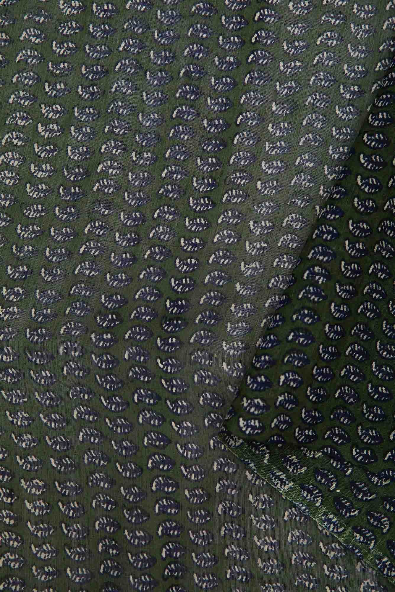 Green Chanderi Silk Dress Material