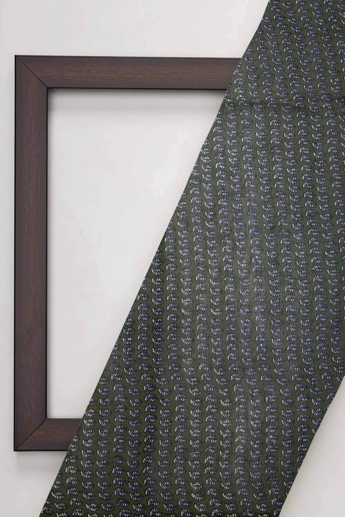 Green Chanderi Silk Dress Material