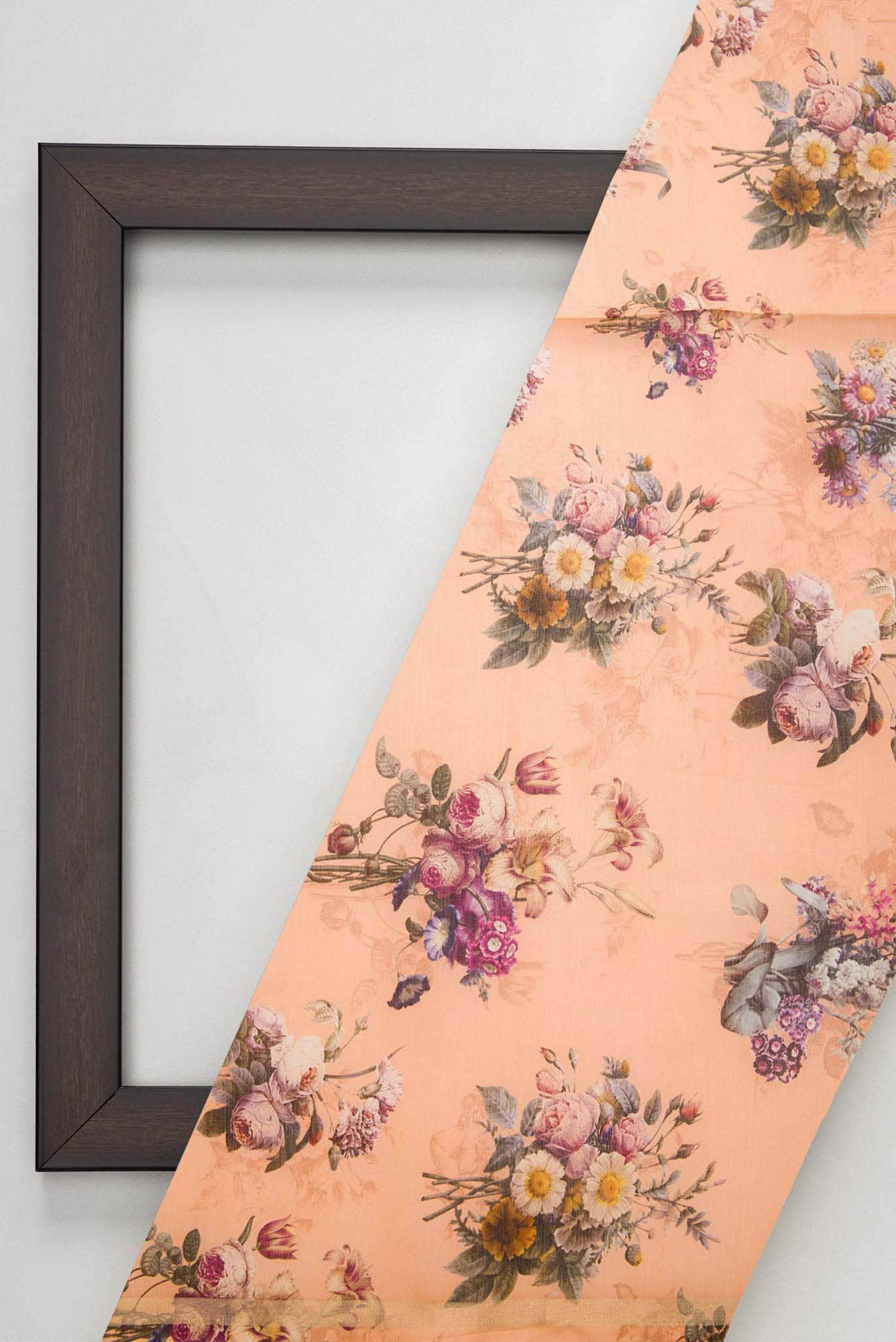 Peach Chanderi Silk Dress Material