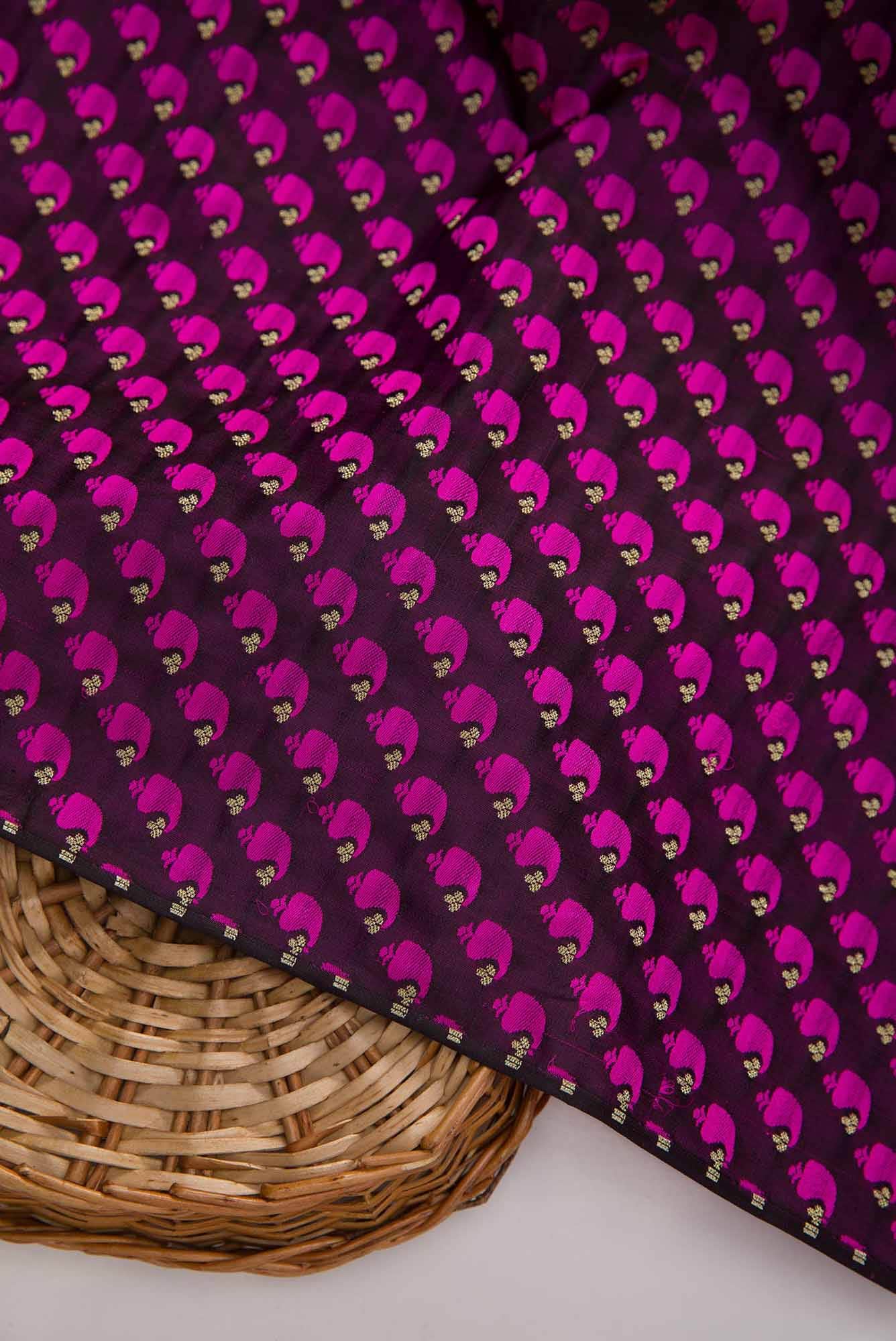 Brown Banarasi Silk Dress Material