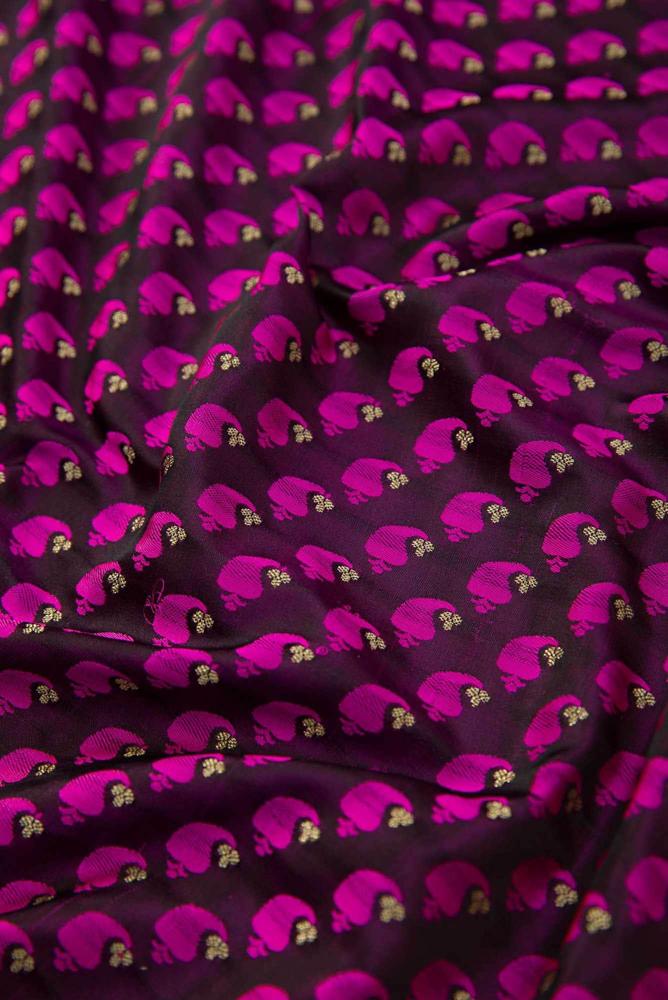 Brown Banarasi Silk Dress Material