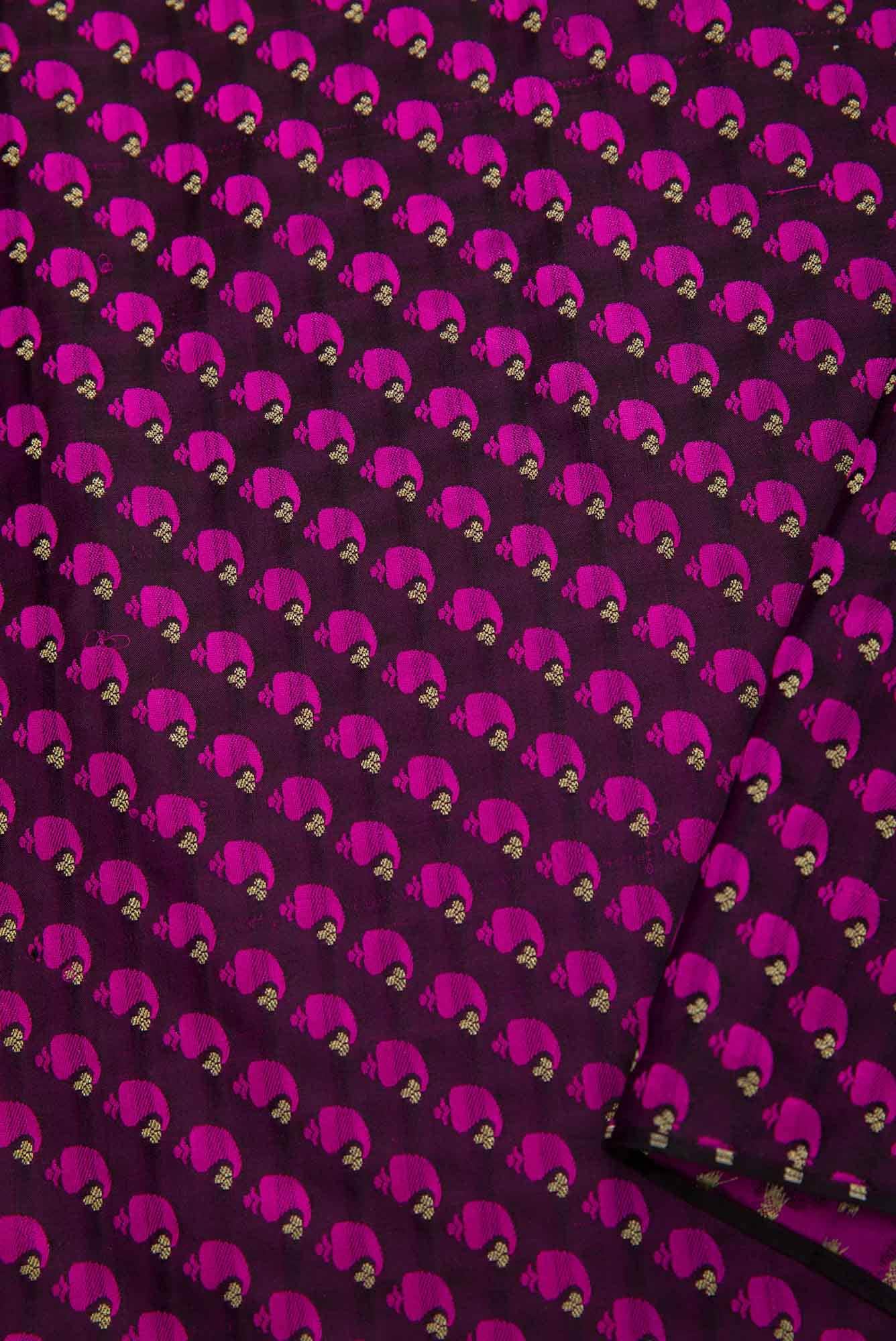 Brown Banarasi Silk Dress Material