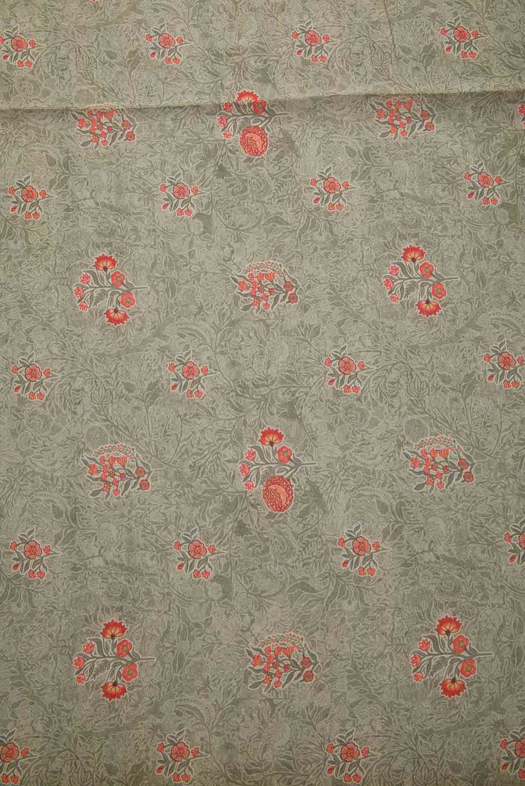 Grey Chanderi Silk Dress Material