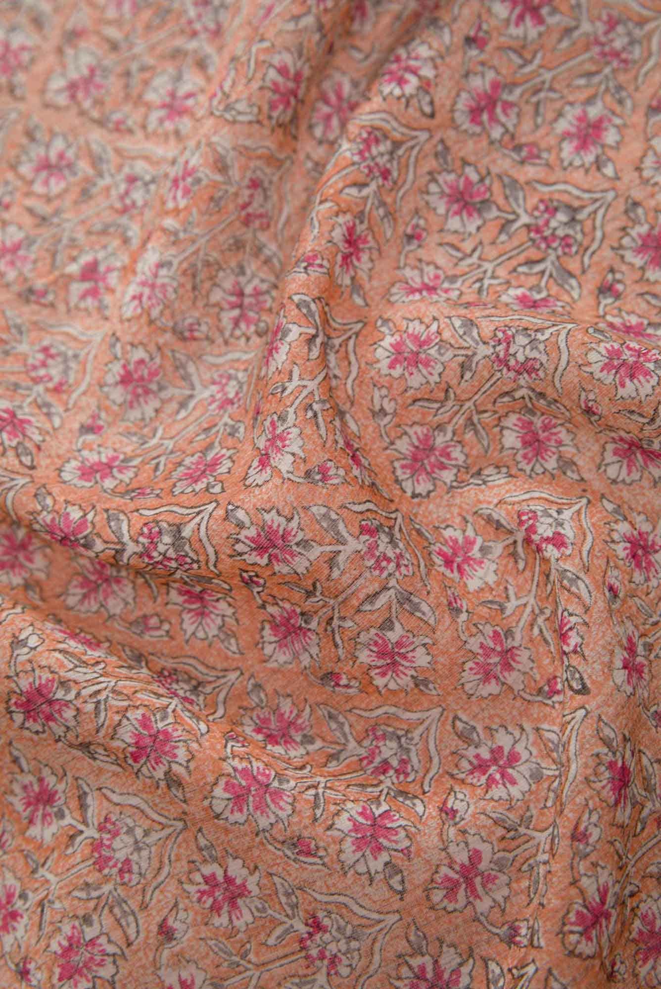 Brown Chanderi Silk Dress Material