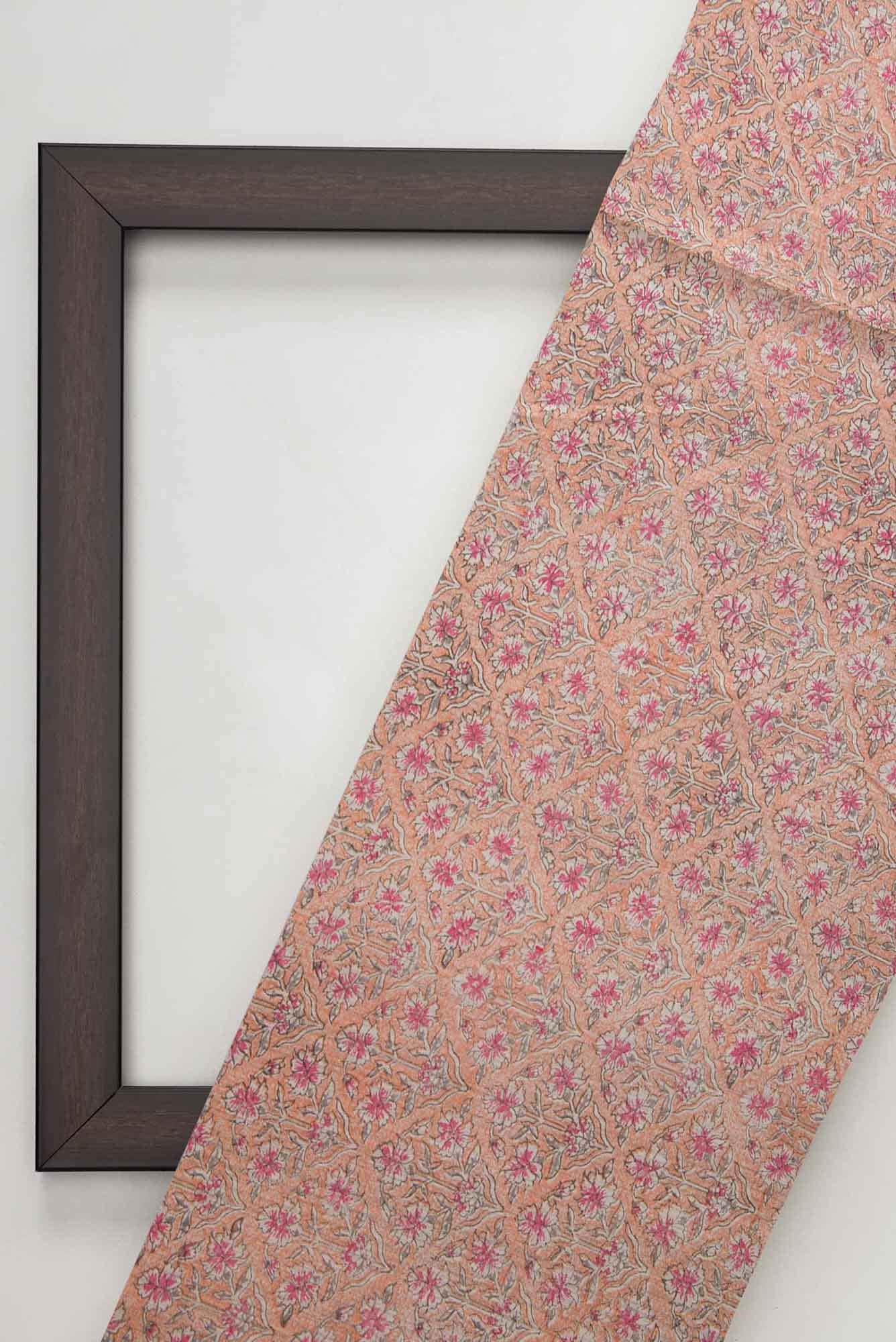 Brown Chanderi Silk Dress Material