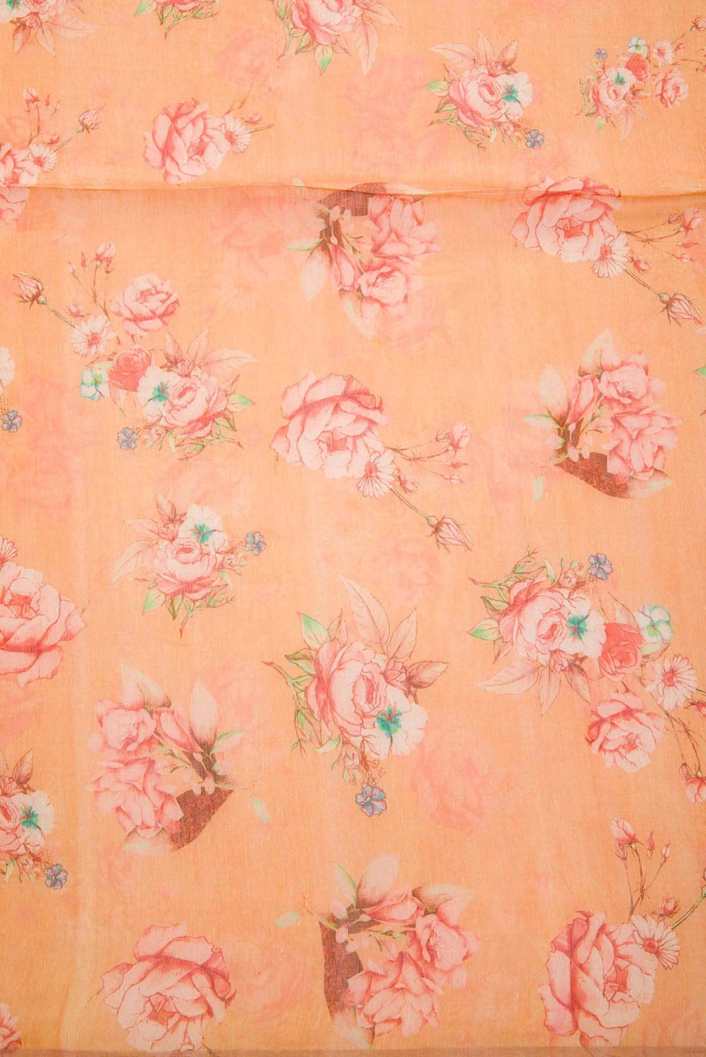 Golden Peach Chanderi Silk Dress Material