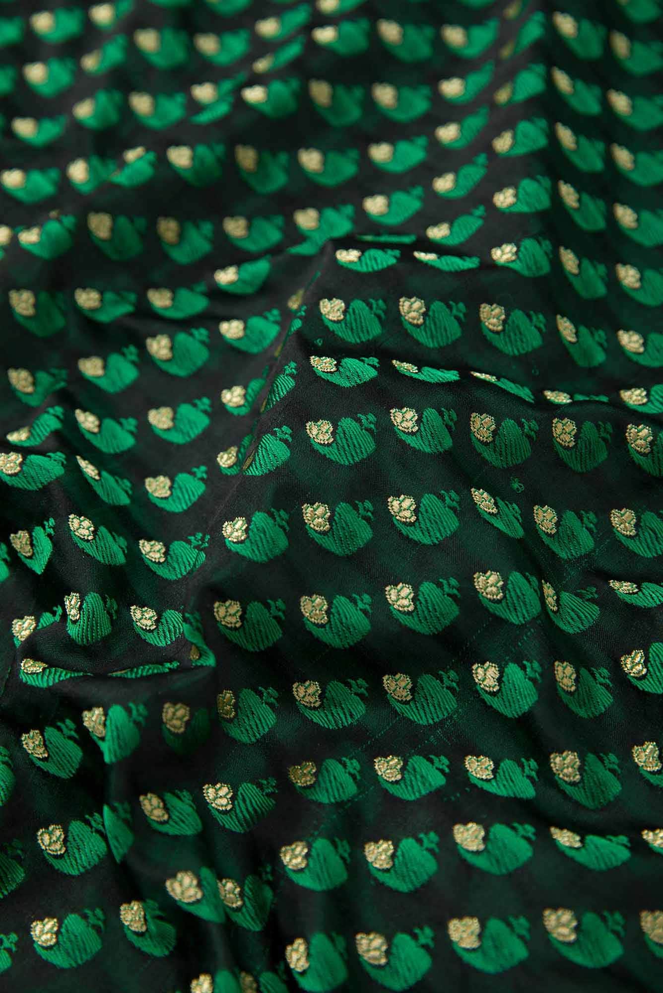 Black Banarasi Silk Dress Material
