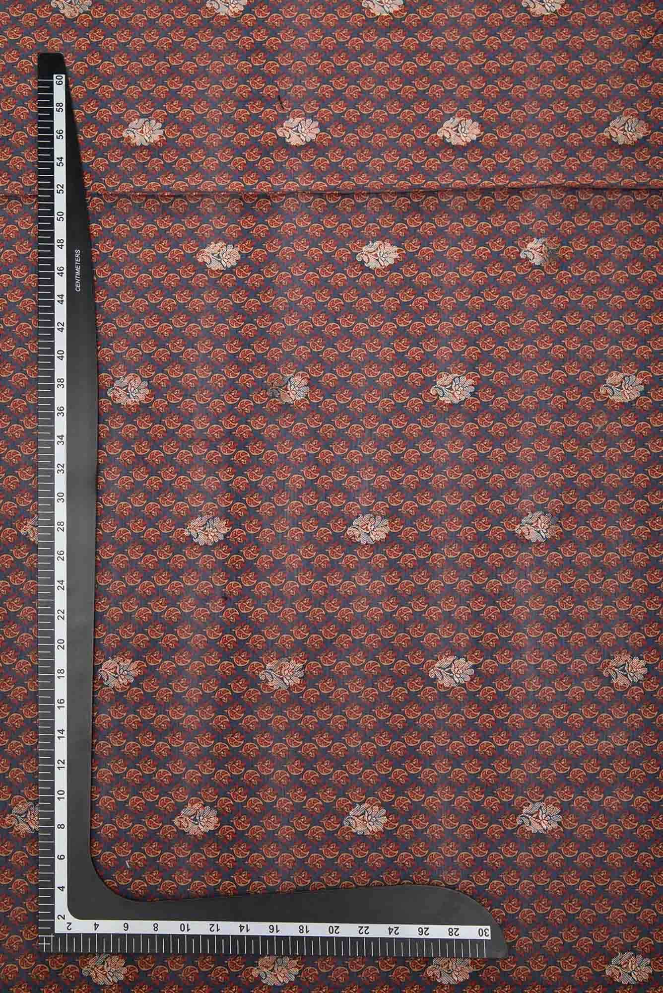 Blue Chanderi Silk Dress Material