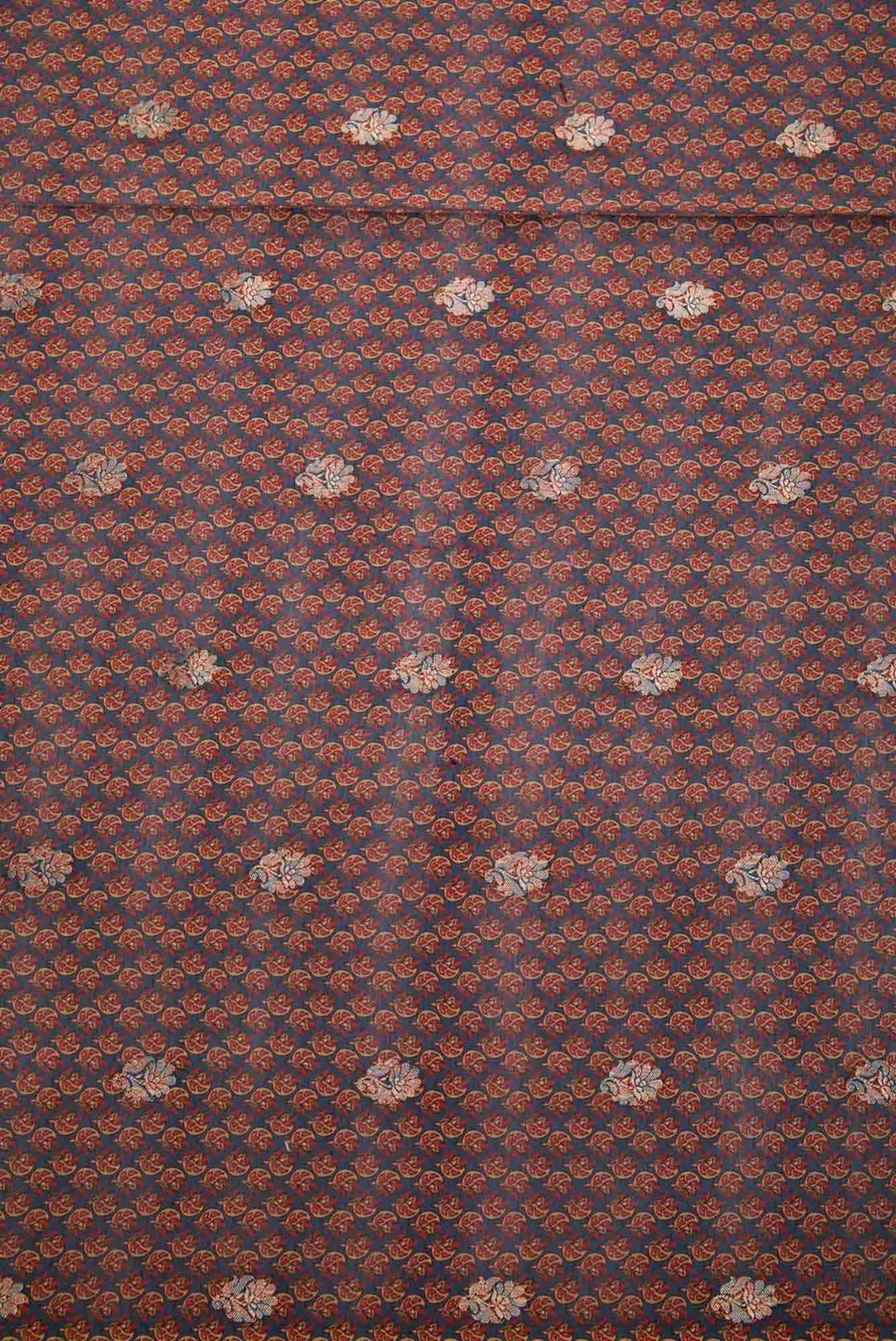 Blue Chanderi Silk Dress Material