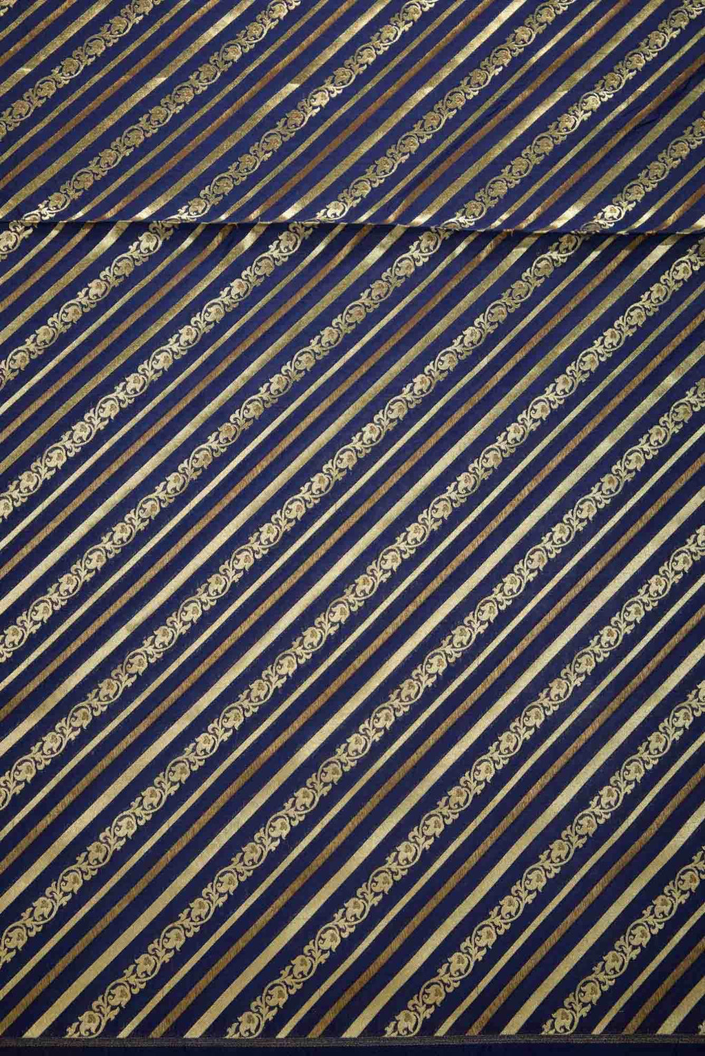 Navy Blue Banarasi Silk Dress Material