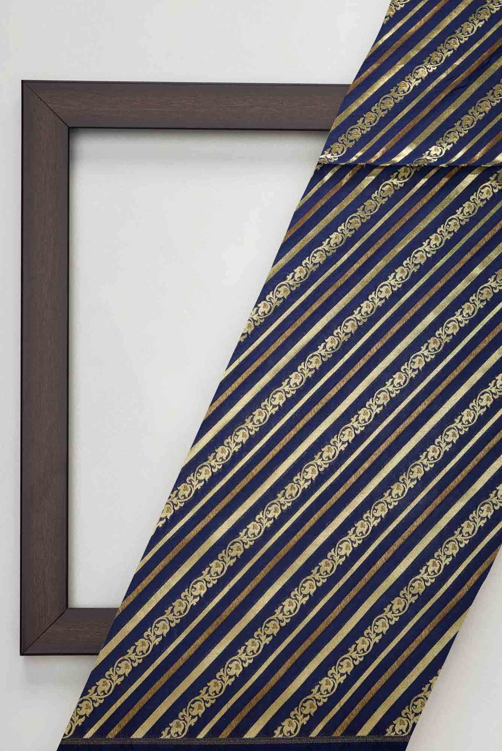 Navy Blue Banarasi Silk Dress Material