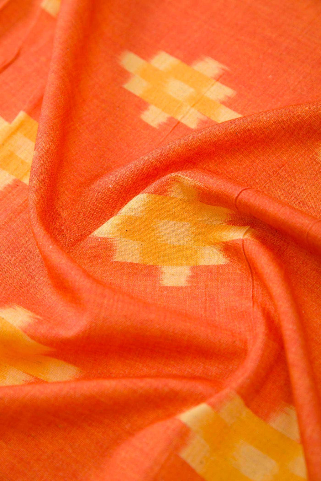Orange Chanderi Silk Dress Material