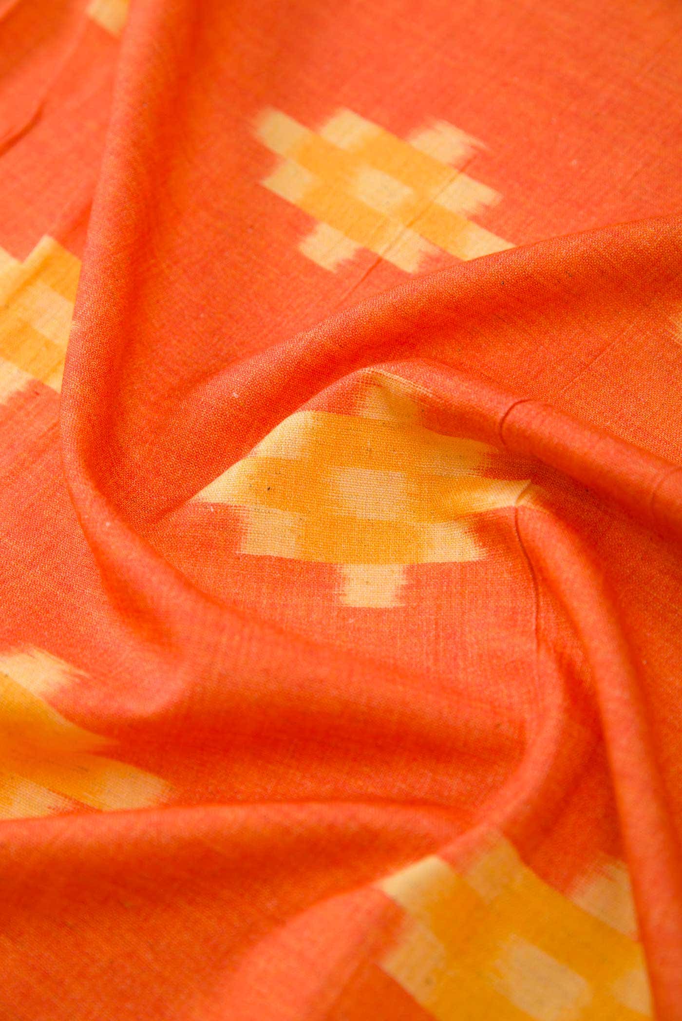 Orange Chanderi Silk Dress Material