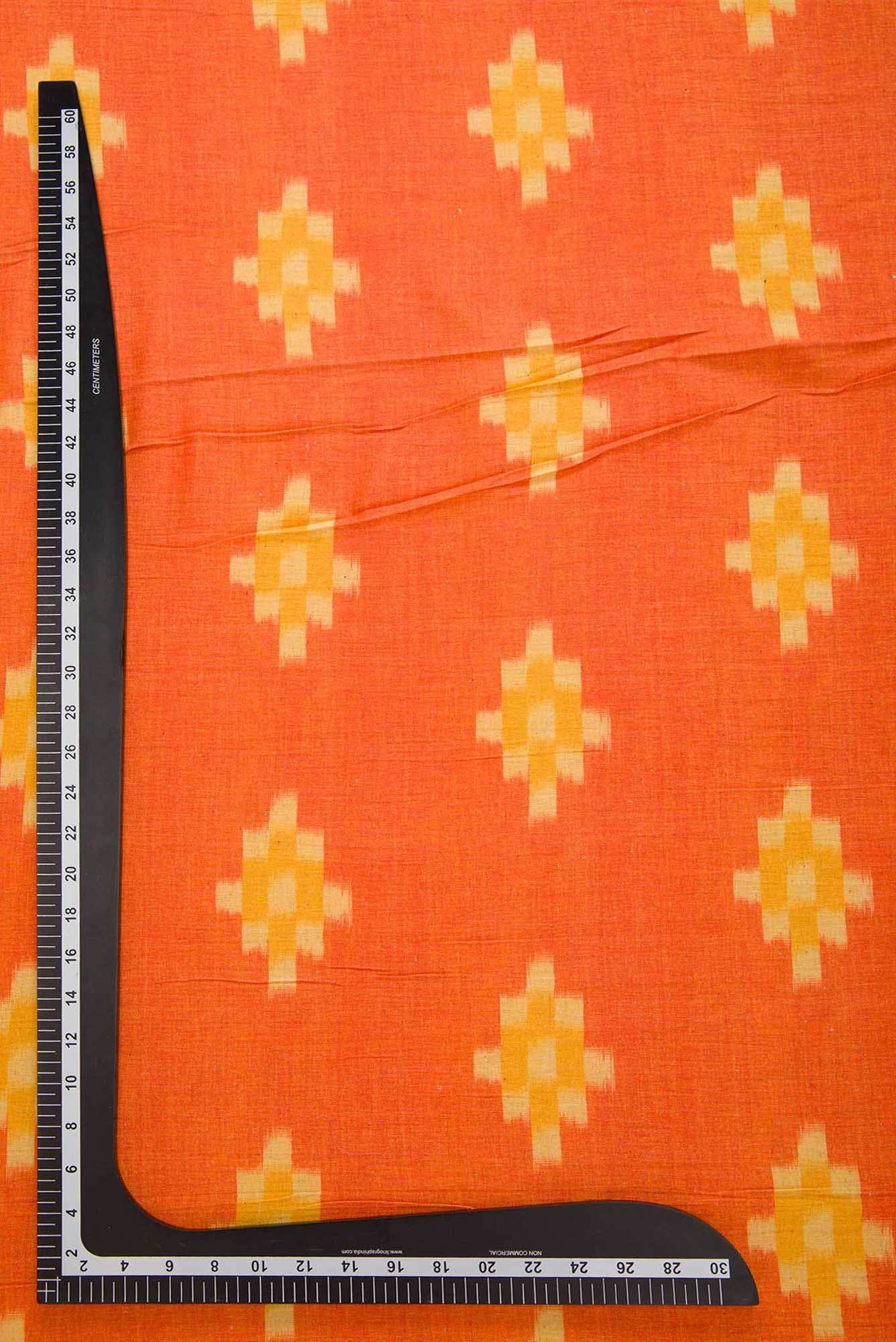 Orange Chanderi Silk Dress Material