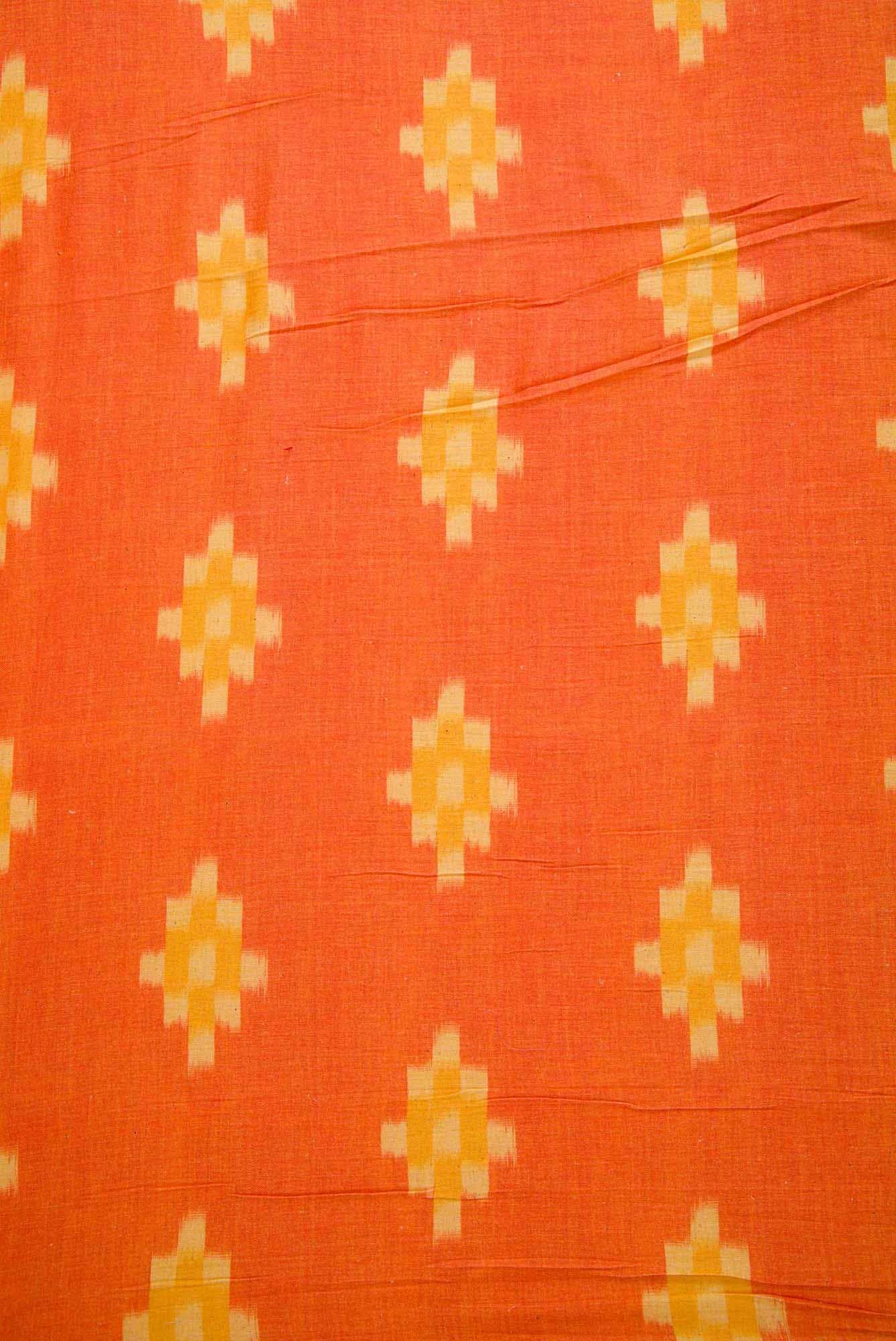 Orange Chanderi Silk Dress Material