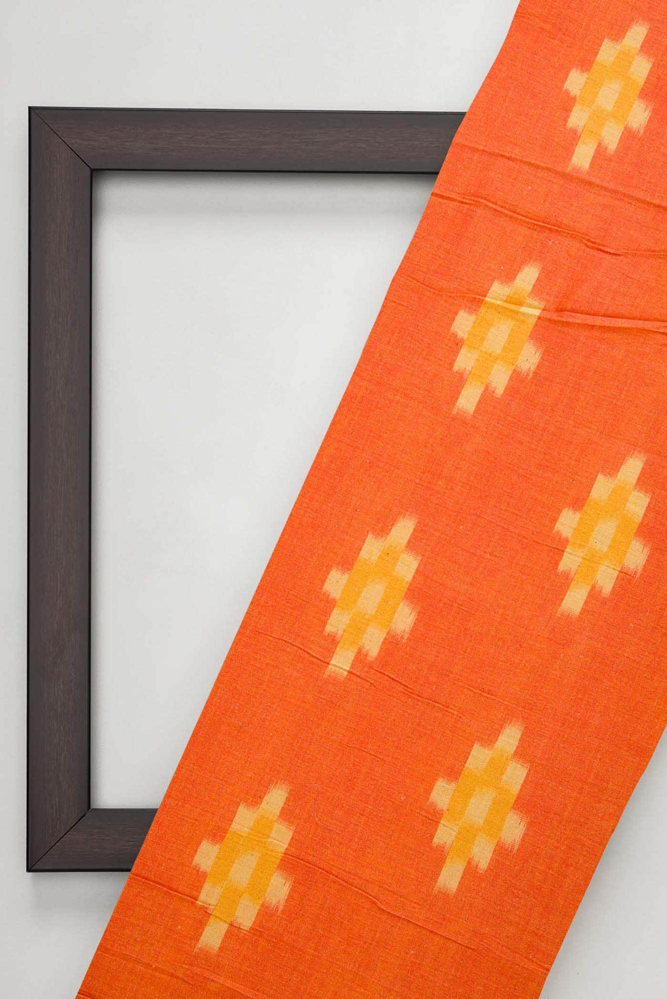 Orange Chanderi Silk Dress Material